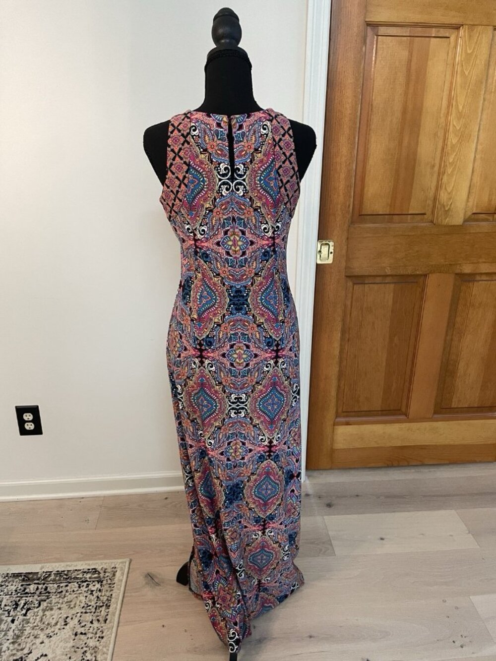 London Times Paisley Maxi Dress High Slits Dressy Wedding Guest Slimming Boho, S - Picture 5 of 8